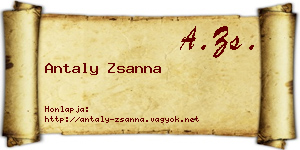 Antaly Zsanna névjegykártya
